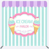 Aperturee - Aperturee Ice Cream Parlor Sweet Shop Square Tension Backdrop